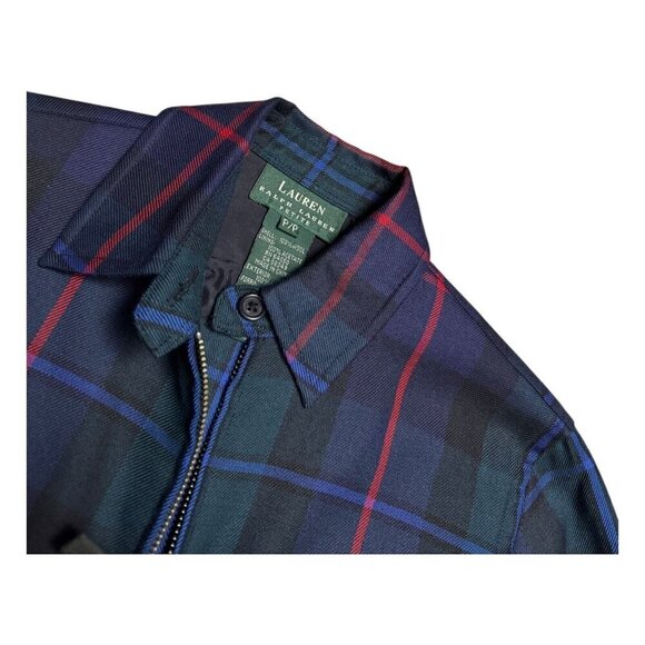 LAUREN RALPH LAUREN Plaid WOOL Lightweight Casual Designer Jacket Small Petite - Picture 2 of 4
